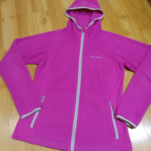 Women's Pink Columbia Full-Zip Fleece Hoodie/ Hooded Jacket * Size: Small - Picture 2 of 7